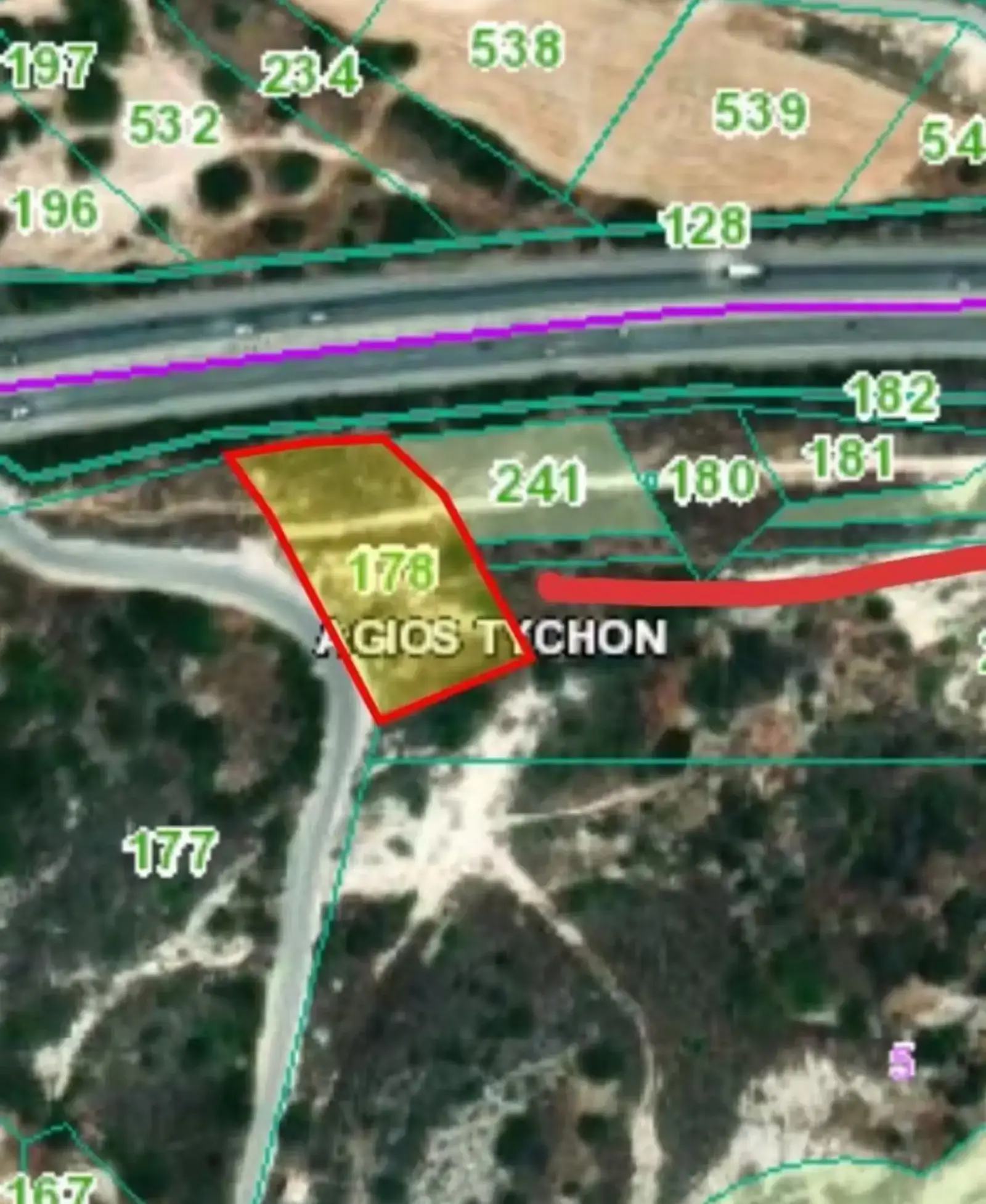 Tourist Field 2385 m² in Agios Tychon Tourist Area