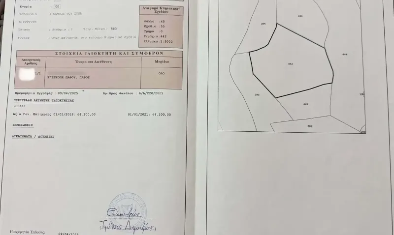 Agricultural Field 2500 m² in Episkopi Pafou