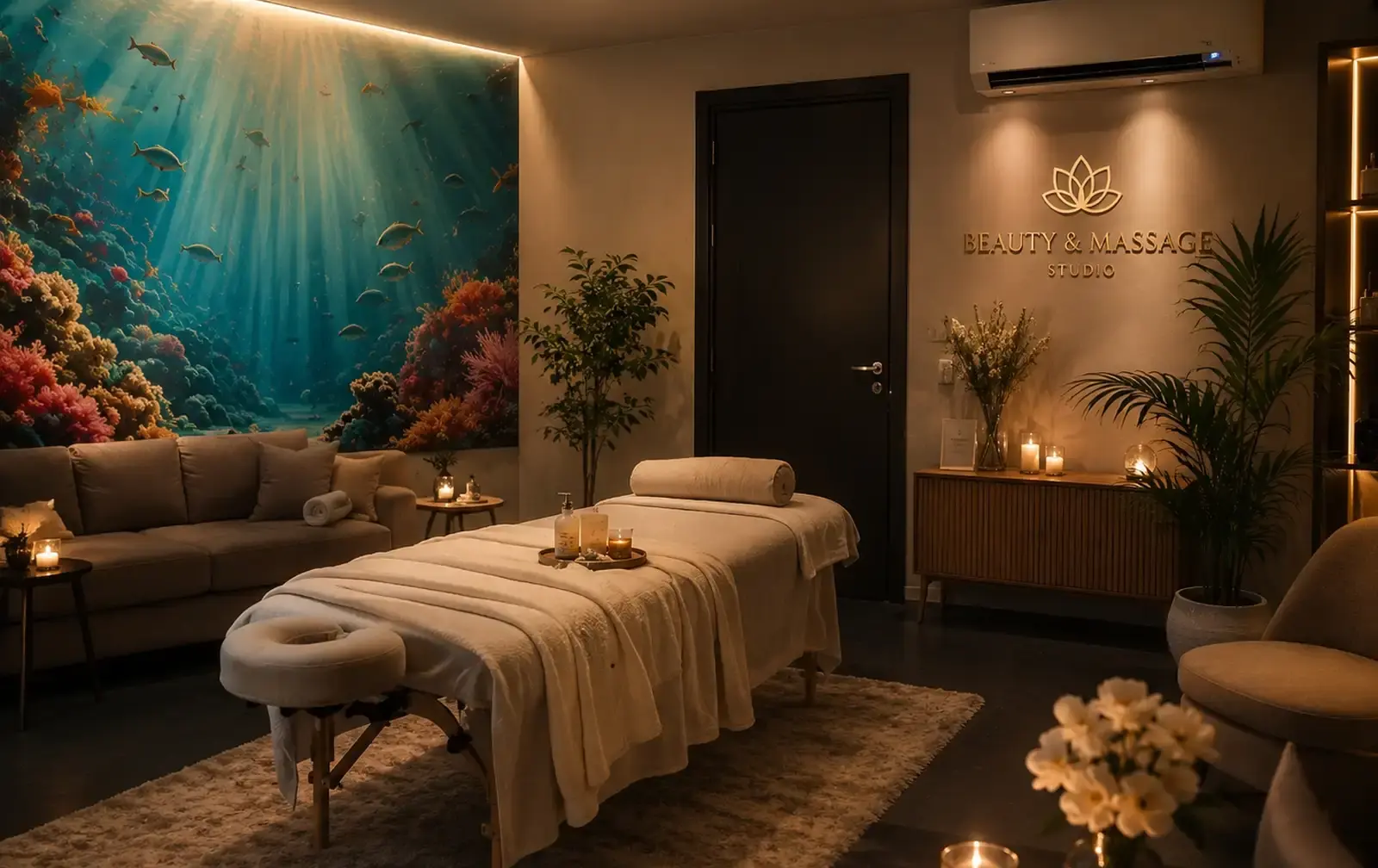 Studio with shower, ideal for massage or beauty treatments in Kapsalos