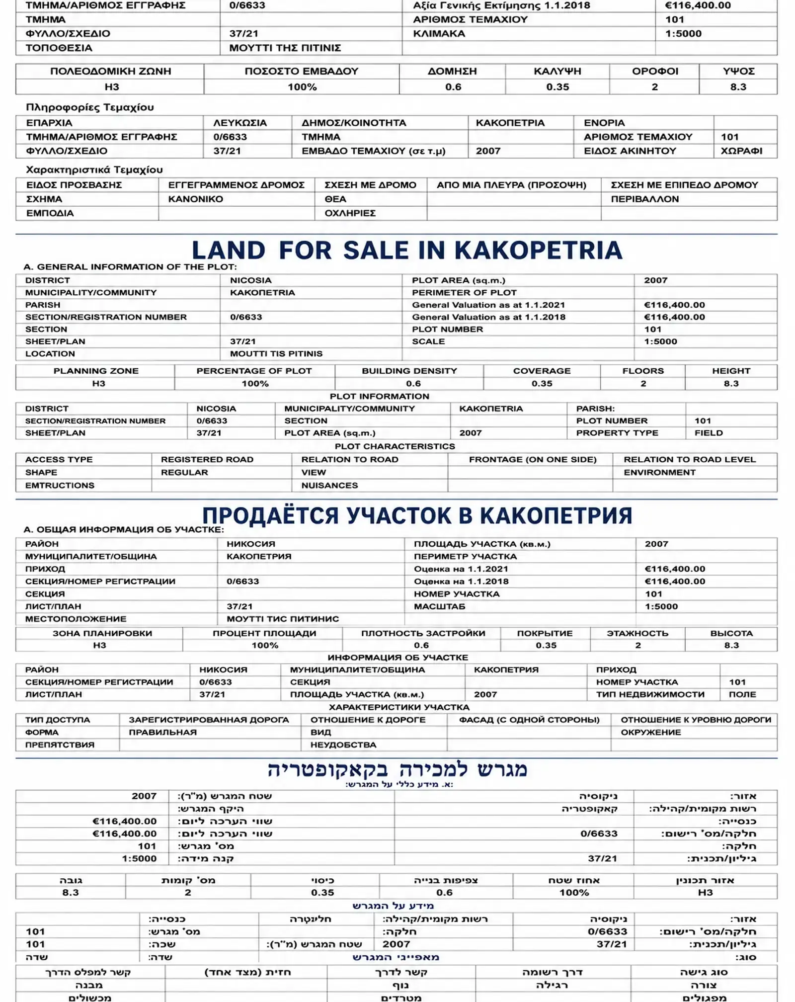 Residential Field 2007 m² in Kakopetria