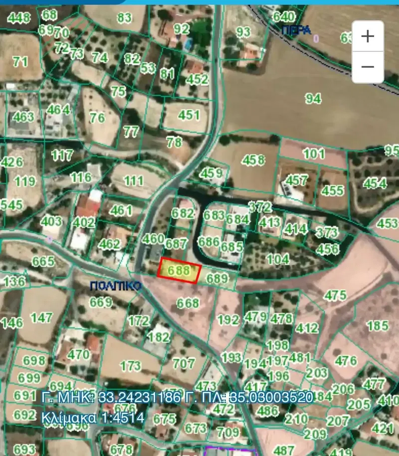 Οικιστικό οικόπεδο 643 m² προς πώληση στην περιοχή Πολιτικό