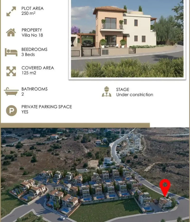 3-bedroom villa for sale in Konia