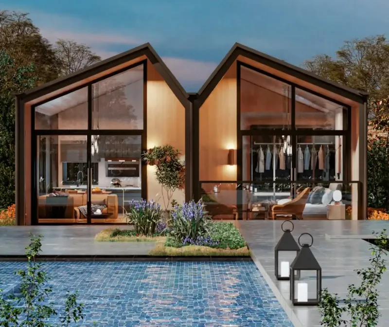 Atlas twin house - modern prefab villa | prefabcy in Historical Center