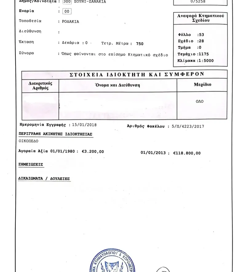 Residential Plot 750 m² in Souni